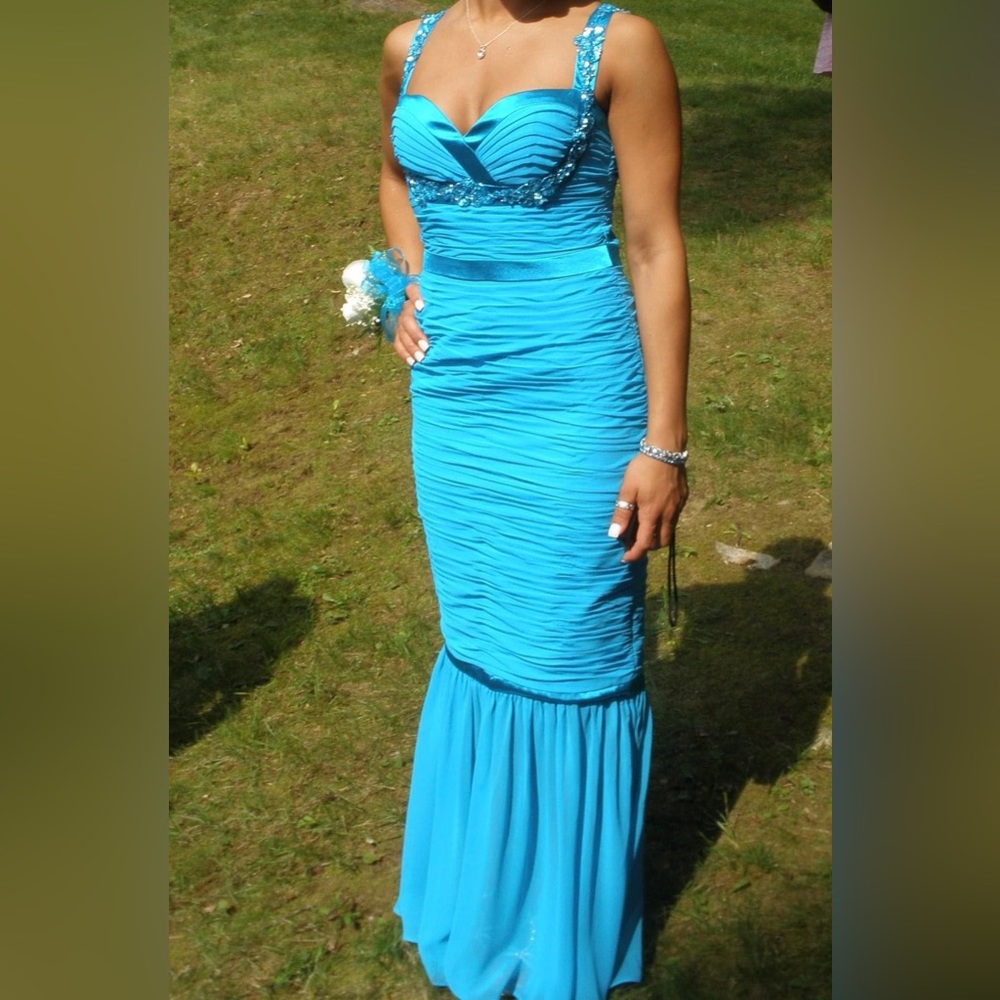 Faviana Blue Prom Dress